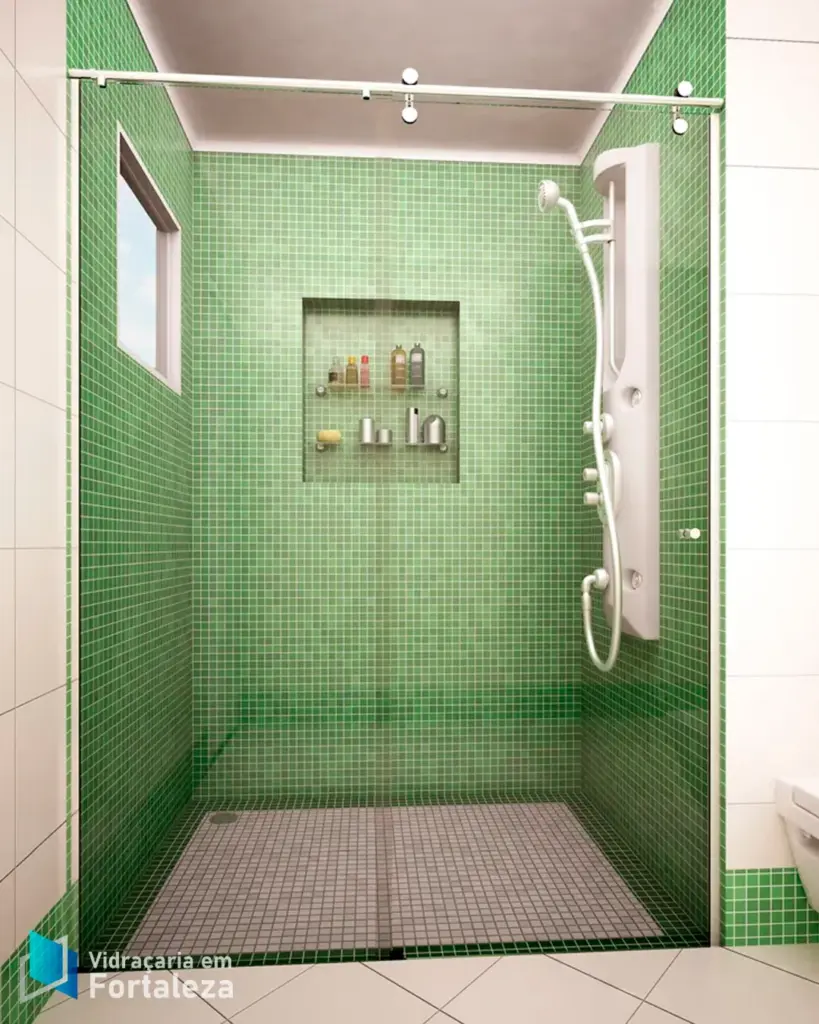 Box Elegance com roldanas expostas da Ideia Glass