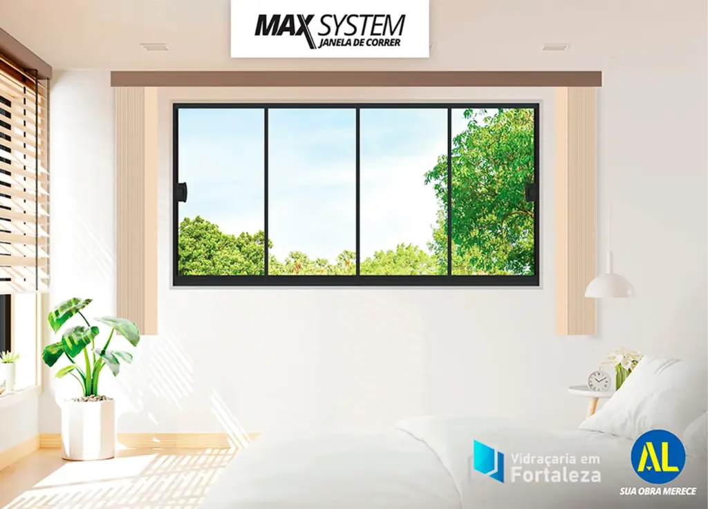 Janela de vidro de correr Max System AL Indústria Fortaleza