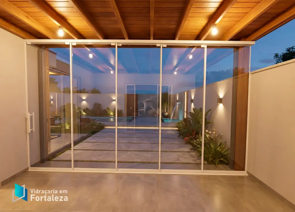 Porta de vidro com Sistema Mão Amiga Fortaleza